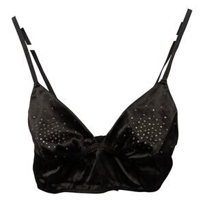 Victoria's Secret Triangle Bralette Rhinestone Embellished Black Small Intimates